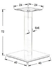 STEMA Kovová stolová podnož pro domácí, restaurační a hotelové použití SH-2011-1/60/B, černá, výška 72 cm, spodní prvek 40x40 cm - rám stolu