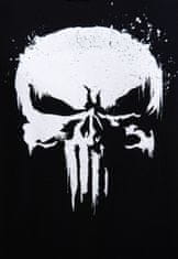 CurePink Pánské tričko Marvel|Punisher: TV Skull Logo (S) černá bavlna