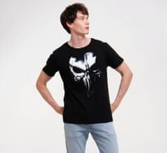 CurePink Pánské tričko Punisher: Techno Skull Marvel Comics (S) černá bavlna