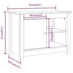 Vidaxl TV skříňka 70 x 36,5 x 52 cm masivní borové dřevo