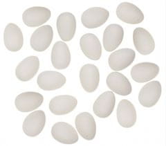 Anděl Přerov Vajíčka bílá k dozdobení plastová 4 cm bez šňůrky,24 ks v sáčku 
