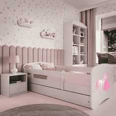 Kocot kids Dětská postel Babydreams princezna a poník bílá, varianta 70x140, bez šuplíků, bez matrace