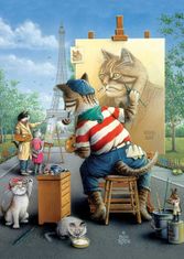 Art puzzle  Kočičí malíř 500 dílků