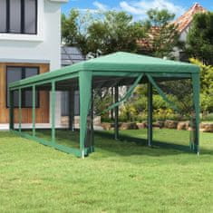 Petromila Party stan s 10 síťovanými bočnicemi zelený 3 x 12 m HDPE