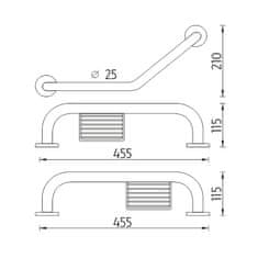 NIMCO Madlo BM 7035LZ-18 Madlo lomené s mýdelníkem 433x25 mm - Nimco