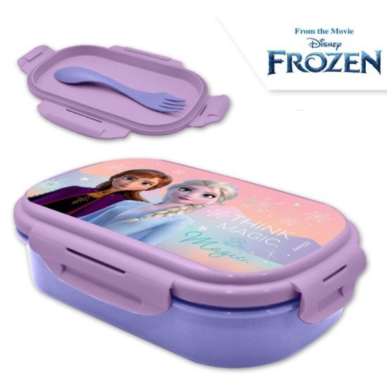 KIDS LICENSING Dělený plastový box na svačinu s vidličkou DISNEY FROZEN, FR22066