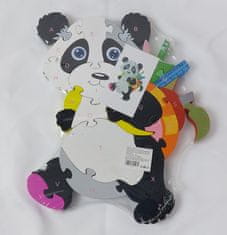 INTEREST Dětské vzdělávací dřevěné puzzle - Panda - číslice a abeceda.