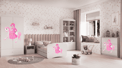 Kocot kids Dětská postel Babydreams princezna na koni bílá, varianta 80x160, bez šuplíků, bez matrace