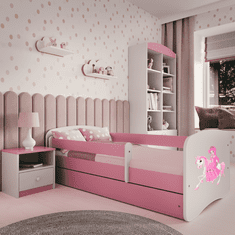 Kocot kids Dětská postel Babydreams princezna na koni růžová, varianta 70x140, bez šuplíků, bez matrace