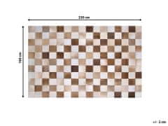 Beliani Kožený koberec hnědý s béžovou 160 x 230 cm SOLMAZ
