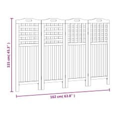 Vidaxl 4dílný paraván 162 x 2 x 115 cm masivní akáciové dřevo