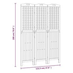 Vidaxl 3dílný paraván 121,5 x 2 x 180 cm masivní akáciové dřevo