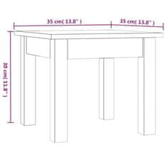 Vidaxl Konferenční stolek bílý 35 x 35 x 30 cm masivní borové dřevo