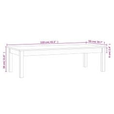 Vidaxl Konferenční stolek šedý 110 x 50 x 30 cm masivní borové dřevo