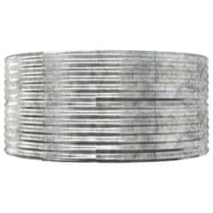 Vidaxl Zahradní truhlík stříbrný 140x140x68 cm práškově lakovaná ocel