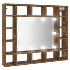 Petromila Zrcadlová skříňka s LED kouřový dub 91 x 15 x 76,5 cm