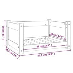 Greatstore Pelíšek pro psy černý 55,5 x 45,5 x 28 cm masivní borovice