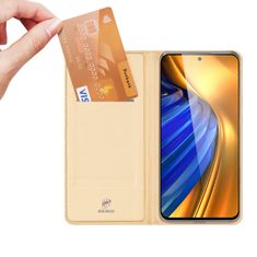 Dux Ducis Skin knížkové pouzdro na Xiaomi POCO F4 5G Gold