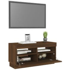 Greatstore TV skříňka s LED osvětlením hnědý dub 80 x 35 x 40 cm