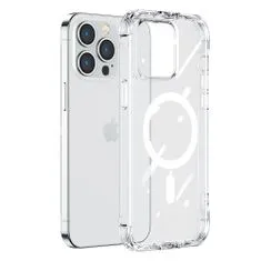 shumee Magnetické pouzdro pro iPhone 14 Plus, pancéřový kryt s háčky a průhledný stojánek