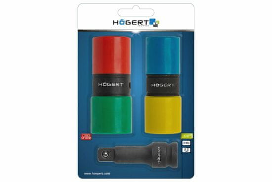 Greatstore Hoegert Oboustranné nástrčné hlavice s prodloužením 17, 19, 21, 22 mm