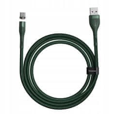 Magnetický otočný kabel Zinc USB-C 5A 1m, CATXC-N06 zelená