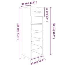 Greatstore Botník bílý 30 x 35 x 105 cm kompozitní dřevo