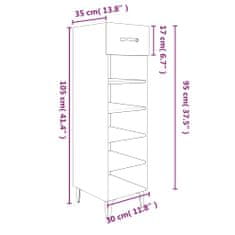 Greatstore Botník bílý s vysokým leskem 30 x 35 x 105 cm kompozitní dřevo