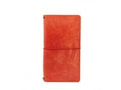 Finebook Prémiový kožený zápisník PUEBLO ve stylu Midori červený formát Moleskine S