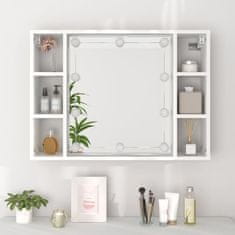 Vidaxl Zrcadlová skříňka s LED bílá 76 x 15 x 55 cm