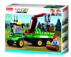 Sluban Town Farma M38-B0778 Traktor s přívěsem na klády