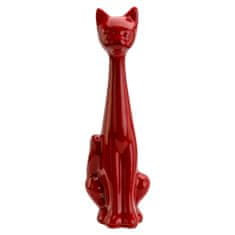 botle Figurka kočky Stojící socha 10 x 33 cm Keramický červená Dekorace Lesk Dárek Moderní