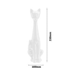 botle Figurka kočky Stojící socha 10 x 33 cm Keramický bílá Dekorace Lesk Dárek Moderní