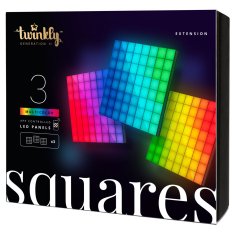 Twinkly Squares 3 bloky (rozšíření) x 64 pixelů RGB LED rozšiřující sada čtverců modulární panely