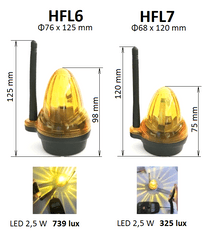 Kovoinox Oranžový výstražný LED maják s anténou 12/24/230 V