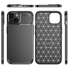 OEM Kryt iPhone 14 Armored Shockproof Carbon Fiber černý