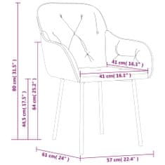 Vidaxl Jídelní židle 2 ks tmavě šedé samet