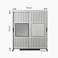 Hanah Home Šatní skříň Pasific II 150 cm dub