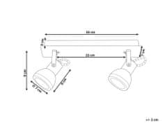 Beliani Stropní lampa se 2 žárovkami černá/bílá BARO