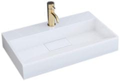 BPS-koupelny Deskové umyvadlo z konglomerátu REA GOYA 60x37 cm bílé