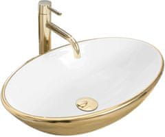BPS-koupelny Keramické umyvadlo na desku REA PAMELA bílé/zlaté