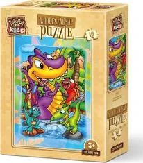 Art puzzle Dřevěné puzzle Dinosauři na rybách 16 dílků