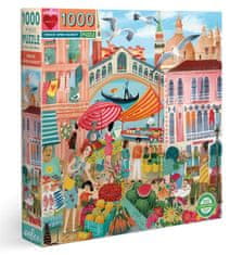 eeBoo Čtvercové puzzle Tržnice v Benátkách 1000 dílků