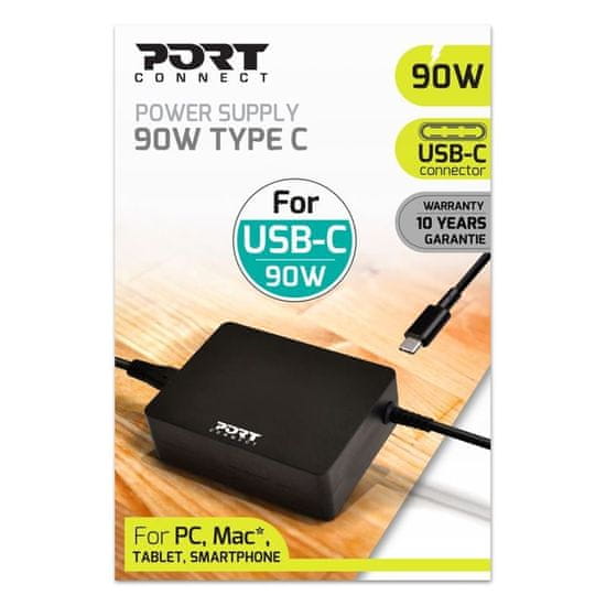 Port Designs PORT CONNECT napájecí adaptér k notebooku, 90W, USB-C konektor