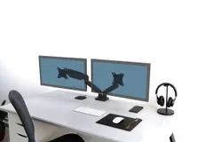 Port Designs PORT CONNECT držák na monitor na hranu stolu, 2ramena, VESA do 32", šedý