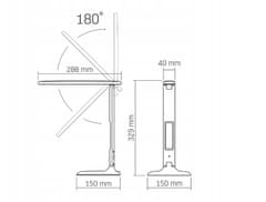 VIDEX LED stolní lampa - 7W - CCT s displejem RIO