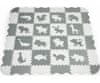 Vzdělávací pěnová podložka puzzle zvířátka šedá/krémová