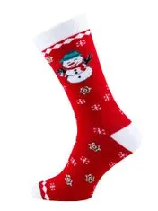 Star Socks Pánské vzorované ponožky Snowman červené 39-42