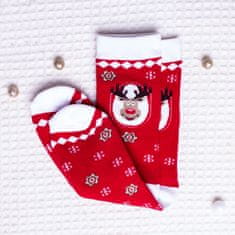 Star Socks Veselé ponožky Reindeer červená 35-38