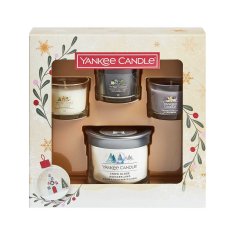 Yankee Candle vánoční dárková sada, 1x malá svíčka + 3x votivní svíčky ve skle